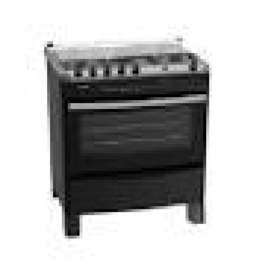 Scanfrost 5-Burner Gas Cooker CK7500B - Black - Stainless Steel Cooktop, Automatic Ignition