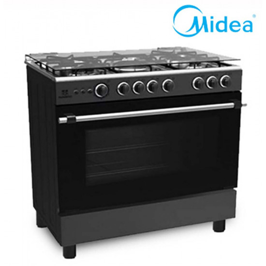 Midea 5-Burner 90x60cm Gas Cooker Half Inox - 36LMG5G028-B Cookers and Ovens image