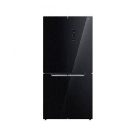 Midea Ref HQ-627WEN Black Glass 4-Door Refrigerator - Front View