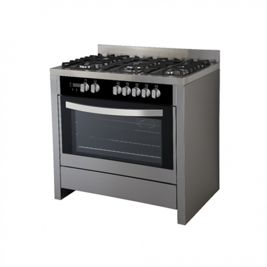 ScanFrost 5 Gas Burners with Central Work Burner and Oven SFC9502 SS Cookers & Ovens image