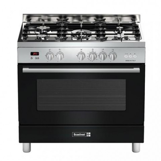 ScanFrost 4 Gas Burners with 1 Wok Burner and Gas Oven SCFTPD95 Anthra Cookers & Ovens image