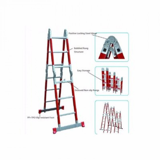 4x6 Fiberglass Multi-Purpose Ladder - Front View