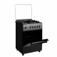 Maxi 3 Burners Gas Cooker and 1 Electric TR 6060 Inox Black image