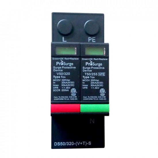 DS50/320(V+T)-S AC Surge Protective Device + 2 Pole Enclosure Automatic Voltage Switch image