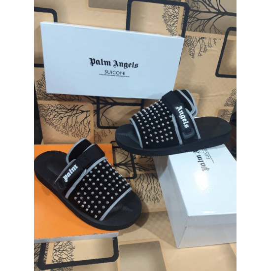 Palm Angels Padded Panelled Slides Black Casual image