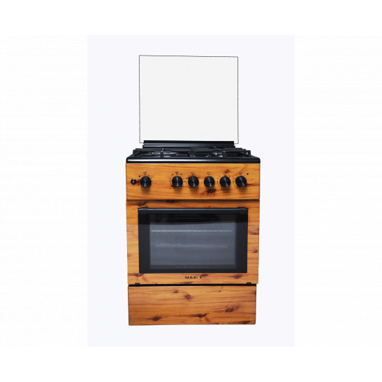 Maxi 3 Burners Gas Cooker and 1 Electric TR 6060 Wood image