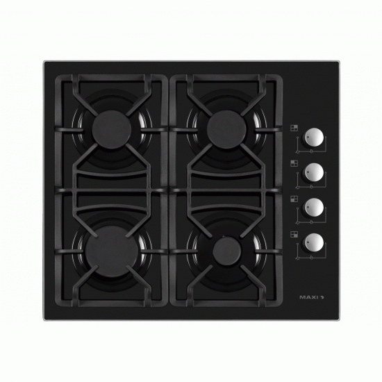 Maxi 60 by 60 4 Burner Table Top Gas Cooker Black T-840 image