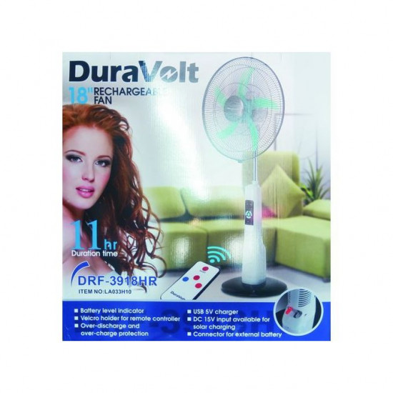 Duravolt 18'' Rechargeable Fan With Remote Control Fans image