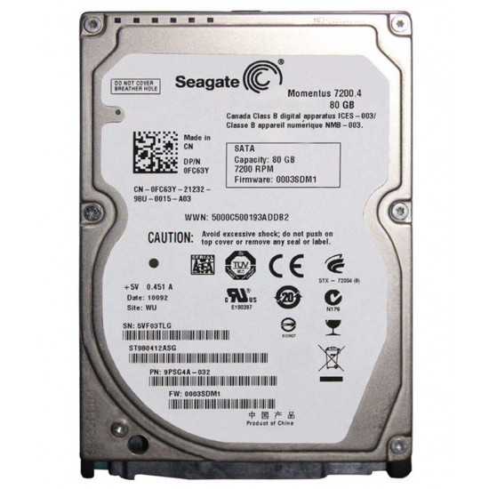 Seagate 80GB Laptop Internal Hard Drive image