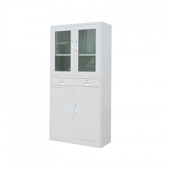 Modern Medical Steel Cabinet Office Furniture With Glass Door (JF-C17) Locks & Safe image