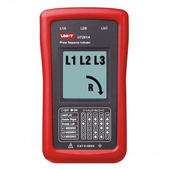 UT261 Series Phase Sequence and Motor Rotation Indicators - UT261A Measuring Device image