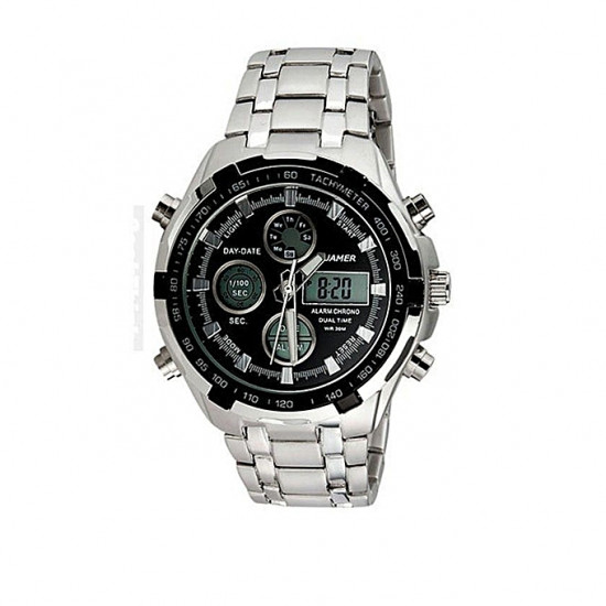 Quamer 165 Quartz Sport Muti-Functional Silver Wrist Watch image