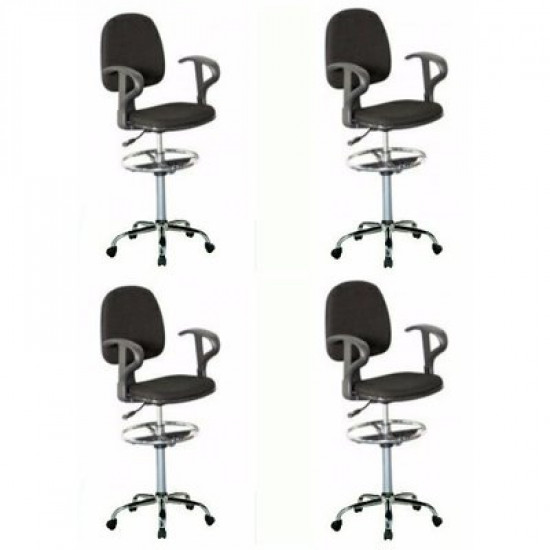 Emel Office Swivel Chair With Armrest 4 set chairs Office Furniture image