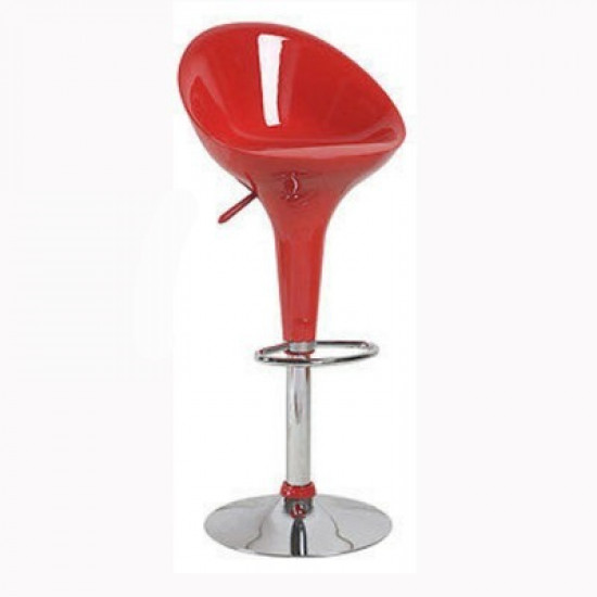 Revolving Plastic Bar Stool With Adjustable Height Red image