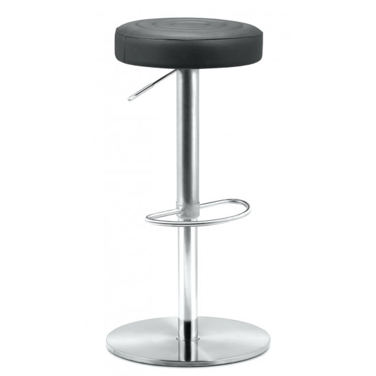 Round Bar Stool with Revolvable and Adjustable Height Black Office Furniture image