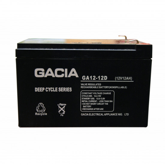Gacia 12AH 12V Deep Cycle Battery Renewable Energy Battery image