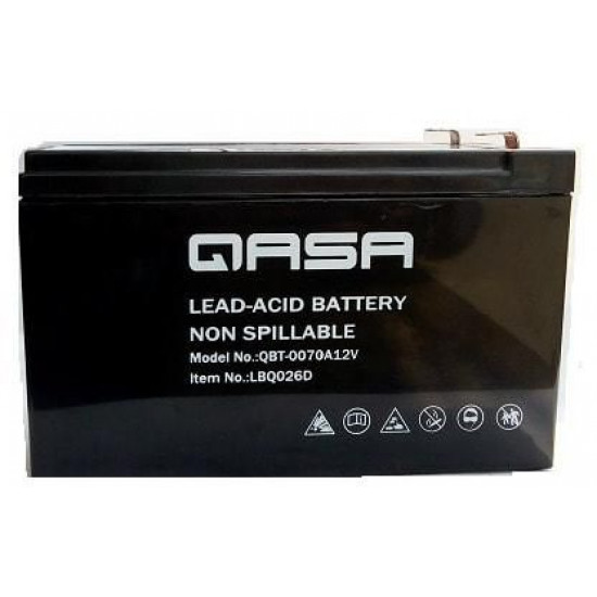 Qasa 12V 7Ah Lead Acid Battery QBT-0070A12V - Reliable and Compact Power