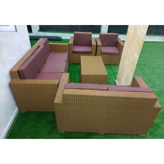 Rattan Garden Furniture set - single and 2-seater sofa image