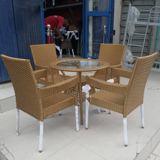 Rattan Dining Set - 4 Chairs and a Round Table image