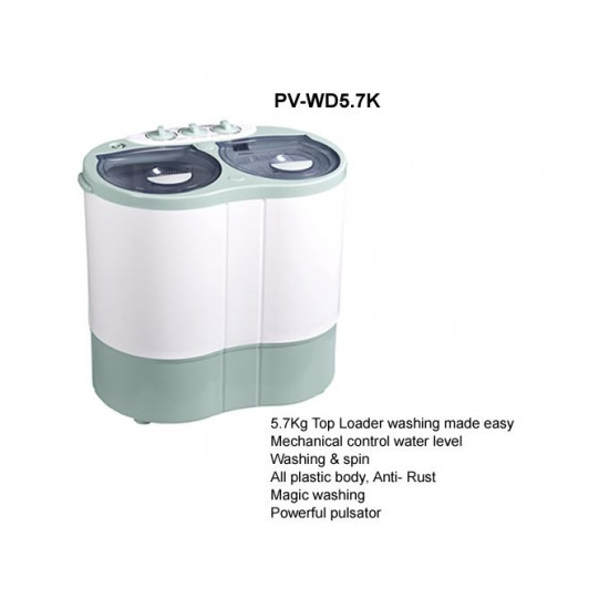 Polystar 5.7kg Twin Tub Washing Machine PV-WD5.7K Washing Machine and Dryers image