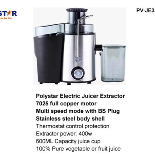 POLYSTAR ELECTRIC JUICE EXTRACTOR, SILVER AND BLACK