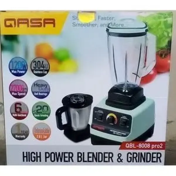 Qasa High Power 1400W Blender & Grinder QBL-8008 Pro2