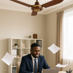 Duravolt 36" Long Blade Ceiling Fan (brown) DCF-36