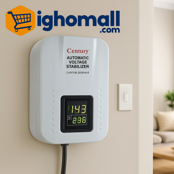 Century 2000W Wall Mounted Automatic Voltage Digital Stabilizer - CVRTUB 2000VA-B