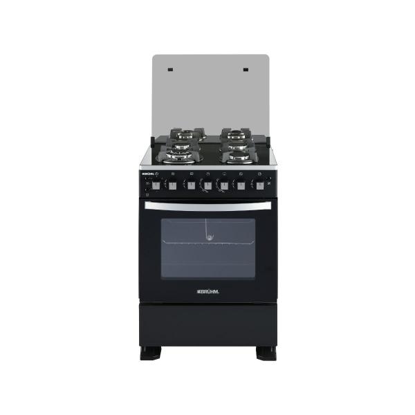 BRUHM 60 x 60 cm Black 4 Gas Burner with Gas Oven - BGC-6640IG