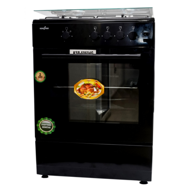 Kenstar Gas Cookers, 3 Gas Hobs, 100W Hotplate - KS-GCX6060-3 GB+ 1EB  INOX