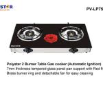 POLYSTAR 2 BURNER TABLE GAS COOKER (RED ROSE)