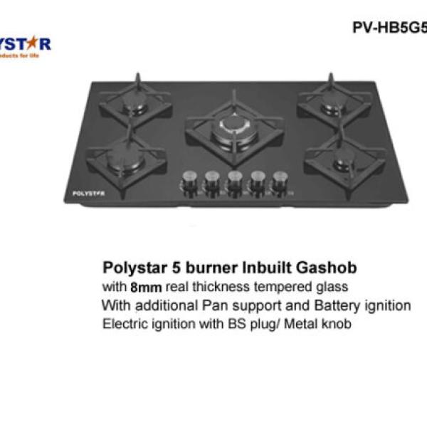 POLYSTAR 8MM 5 GAS BURNER TEMPERED GAS HUB – PV-HB5G5848