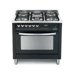 Scanfrost 90X60 5 Gas, 1 WOK Inox Finish, Top Glass Pearl Black - PNG96G2G