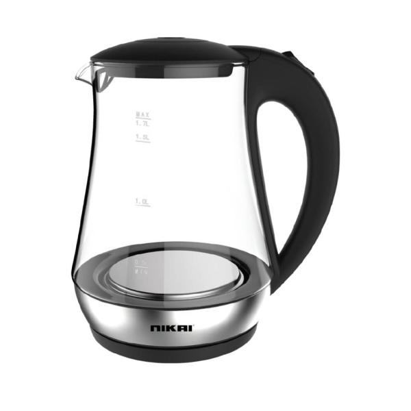 Nikai  Glass Pot Kettle 1.7L, Auto shut off, On/Off switch, indicator, 1850-2200W - NK323G