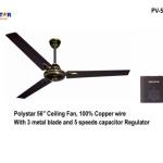 POLYSTAR 56” INDUSTRIAL CEILING FAN – Black