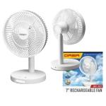Qasa 7" Rechargeable Table Fan With Led Light - QRF-2827