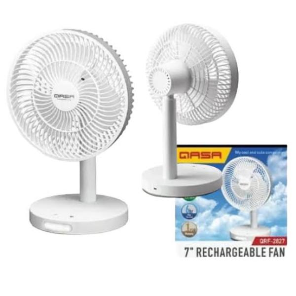 Qasa 7" Rechargeable Table Fan With Led Light - QRF-2827