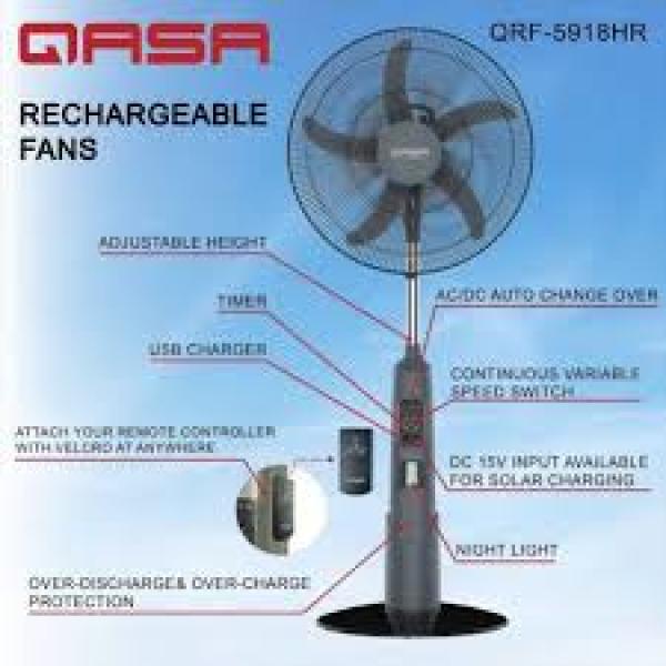 Qasa 16 Inches Rechargeable FAN QRF-7916 Vigor