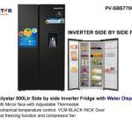 POLYSTAR 500L SIDE BY SIDE INVERTER REFRIGERATOR – PV-SBS775WD-INV