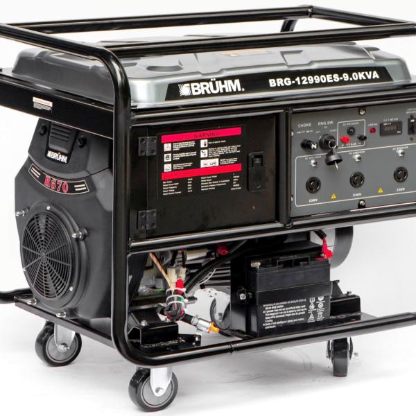 BRUHM 9.0KVA GASOLINE GENERATOR- Electric Start - BRG-12990ES