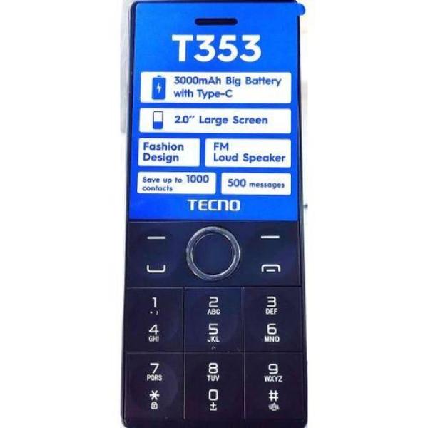 Tecno T353 Dual SIM phone - 3000mAH, 2.0 Display, FM, Torch