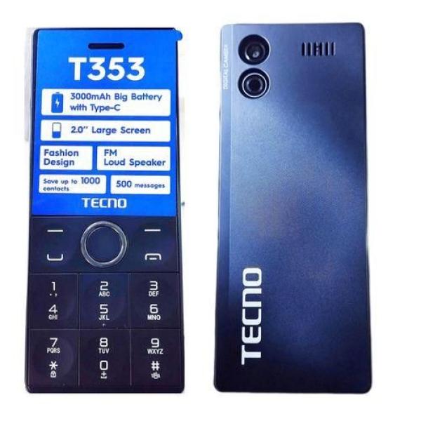 Tecno T353 Dual SIM phone - 3000mAH, 2.0 Display, FM, Torch