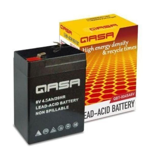 Qasa 4.5ah 6V Pin Type Rechargeable Fan Replacement Battery