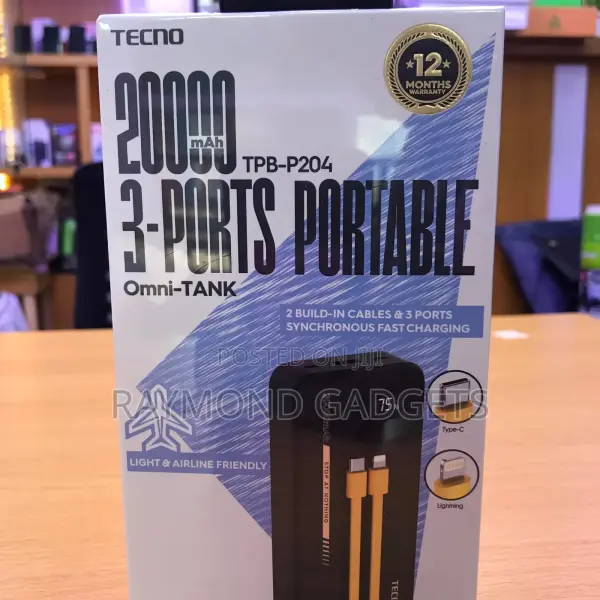 Tecno 20000mah Power Bank – Omni-Tank TPB-P204