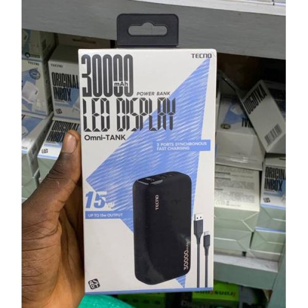 Tecno 30000mAh Omni-Tank 15W Power-Bank P301 With LED Display