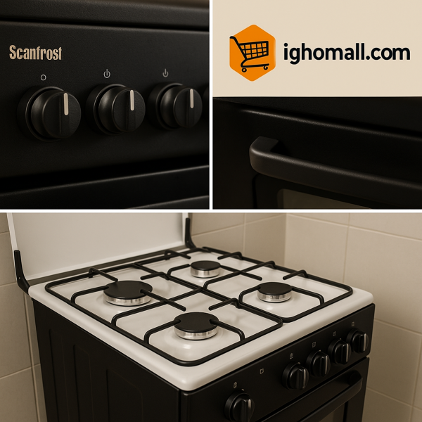 Scanfrost 50X50 4 Gas Burners With Gas Oven Black - SFC5402B