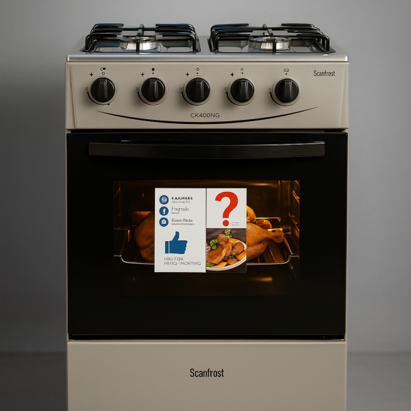Scanfrost 4 Gas Burners With Gas Oven Grey - CK5400NG
