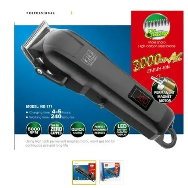 Kiki New Gain 2000mAh Digital Hair Clipper with LED Display – Rechargeable