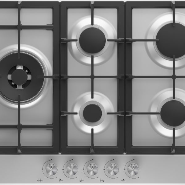 Beko 90CM Stainless Steel Gas Hob with 4 Gas Burners and 1 Wok Burner - HQAW75225 SX