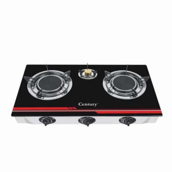 Century 3 Burner Glass Table Top Cooker - CGS 301-B